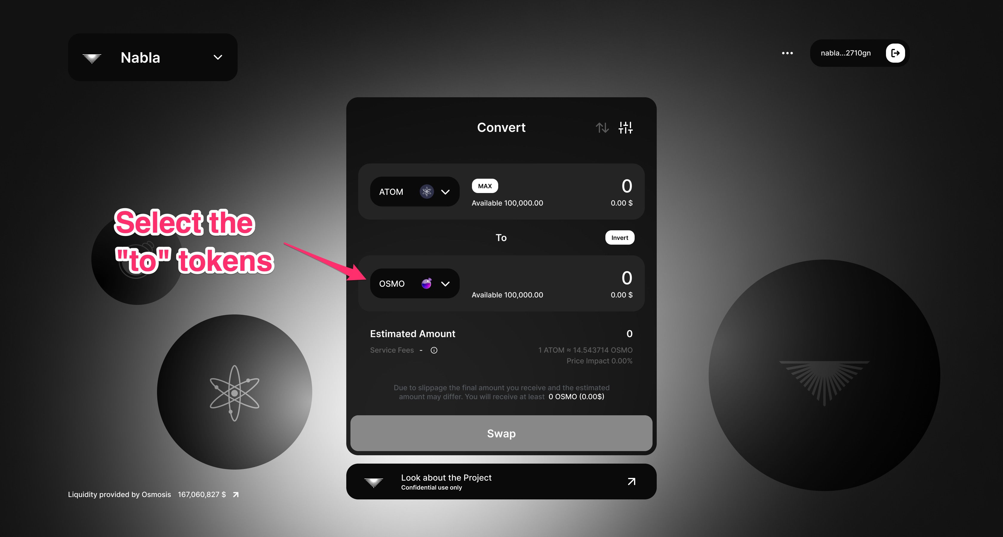 select the to token Select the to token image
